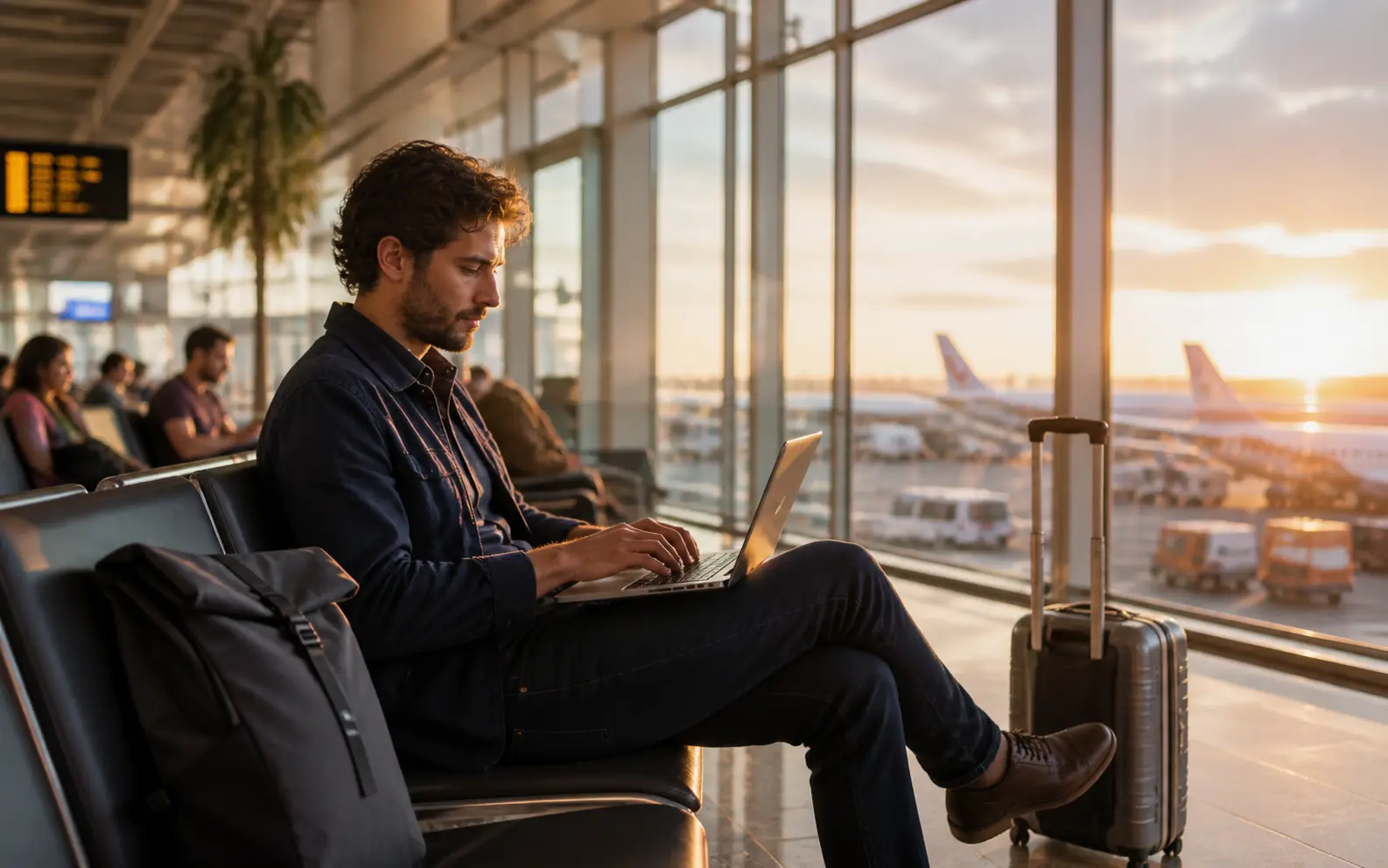 Digital nomad working while traveling internationally